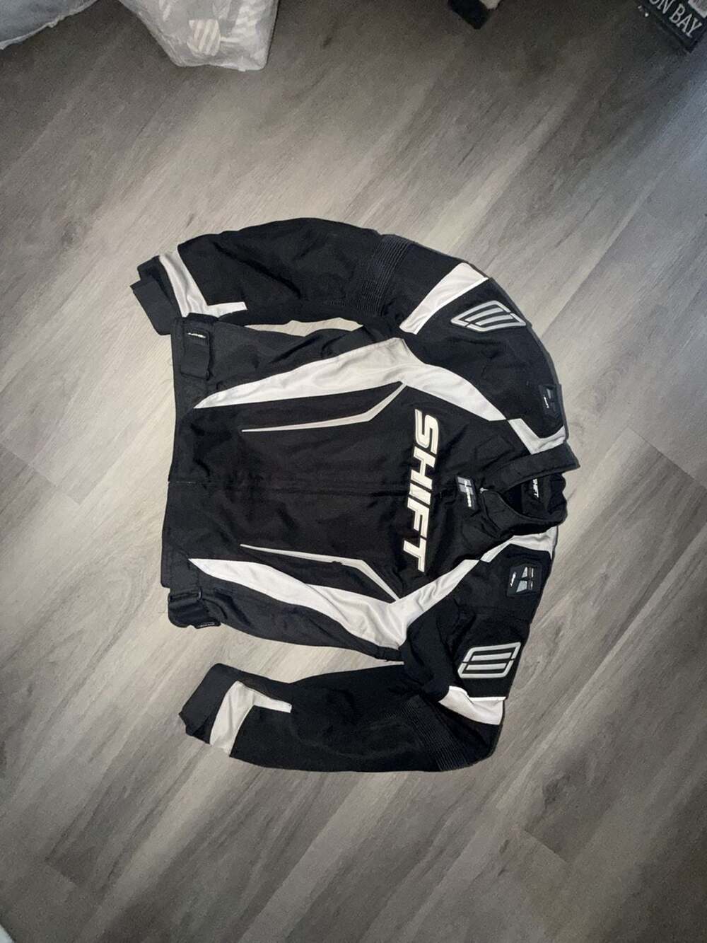 Shift Racing Motorcycle Riding Jacket Black and White Mesh Performance Gear